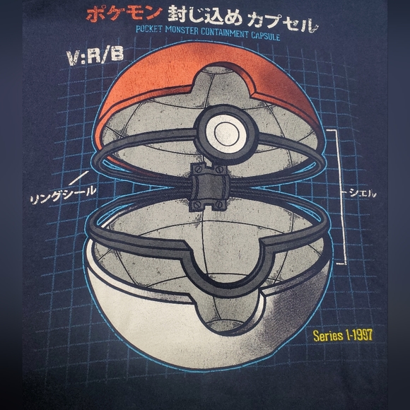 Pokémon Poké Ball Diagram T-Shirt - Picture 3 of 4